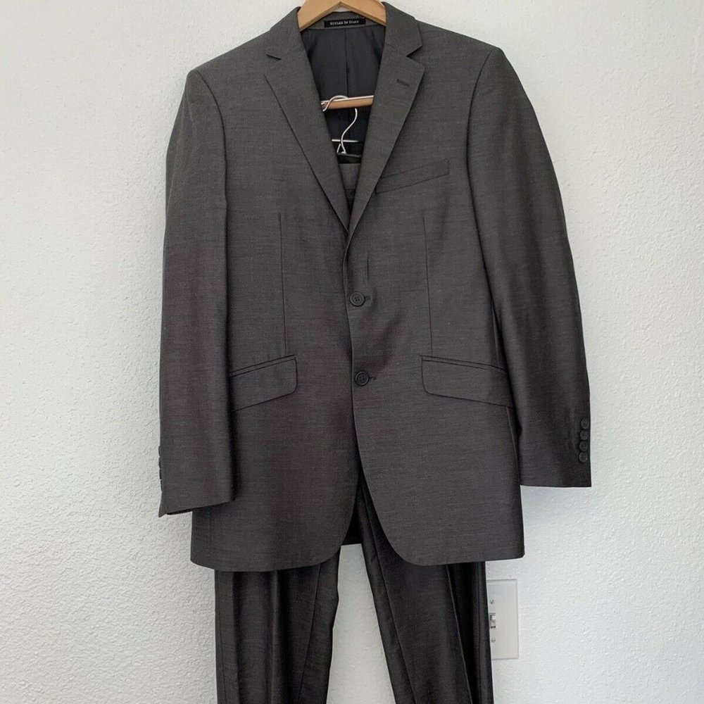 Renoir Regular Fit Super 120s Gray Suit R38/32